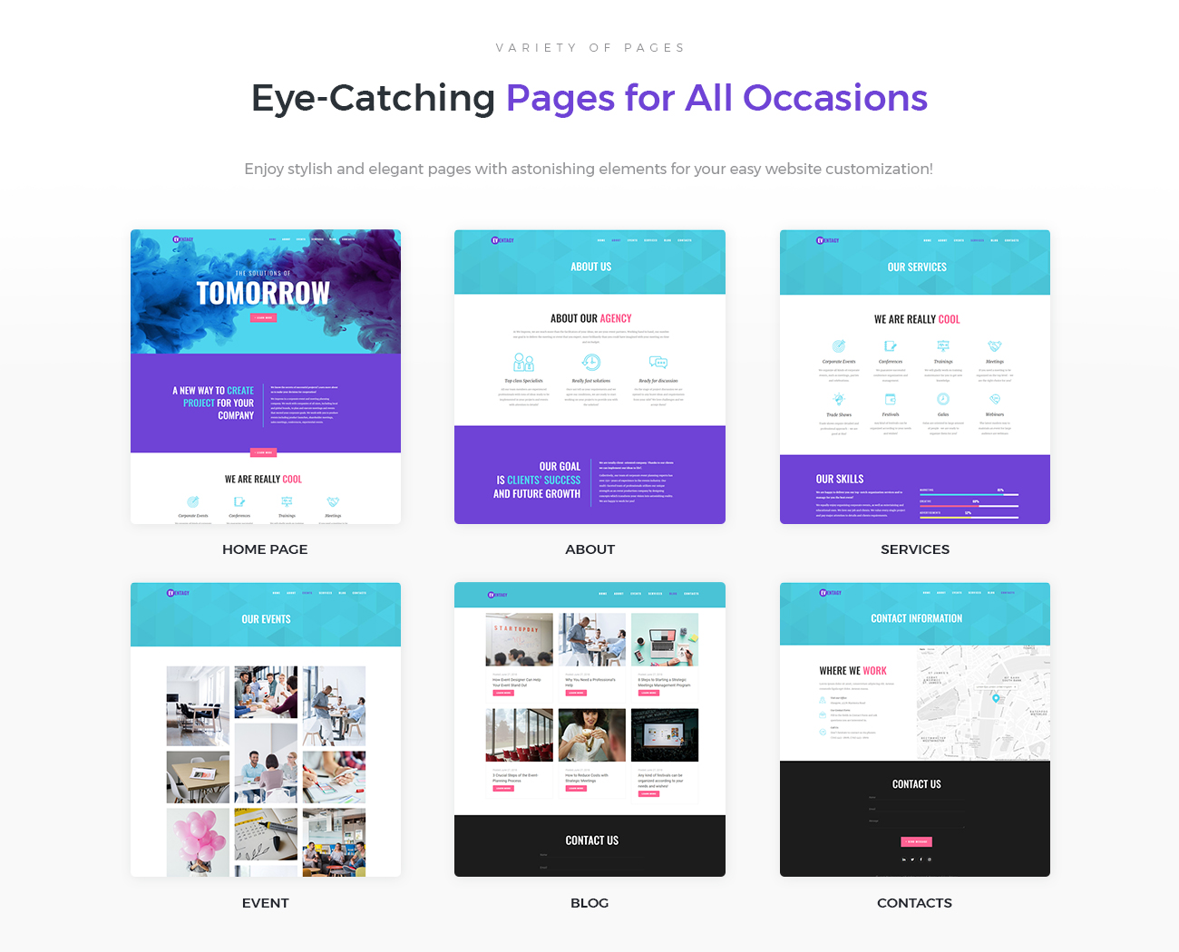 event agency wordpress elementor theme