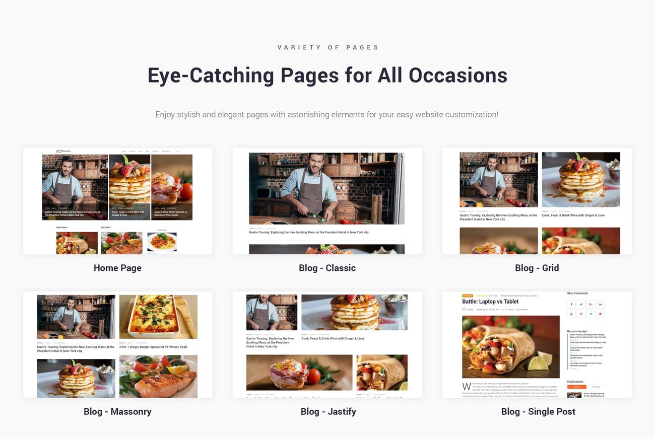 ресторан wordpress elementor theme
