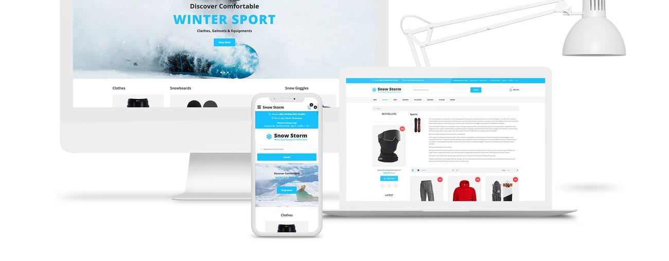 шаблон opencart магазина зимнего спортивного инвентаря