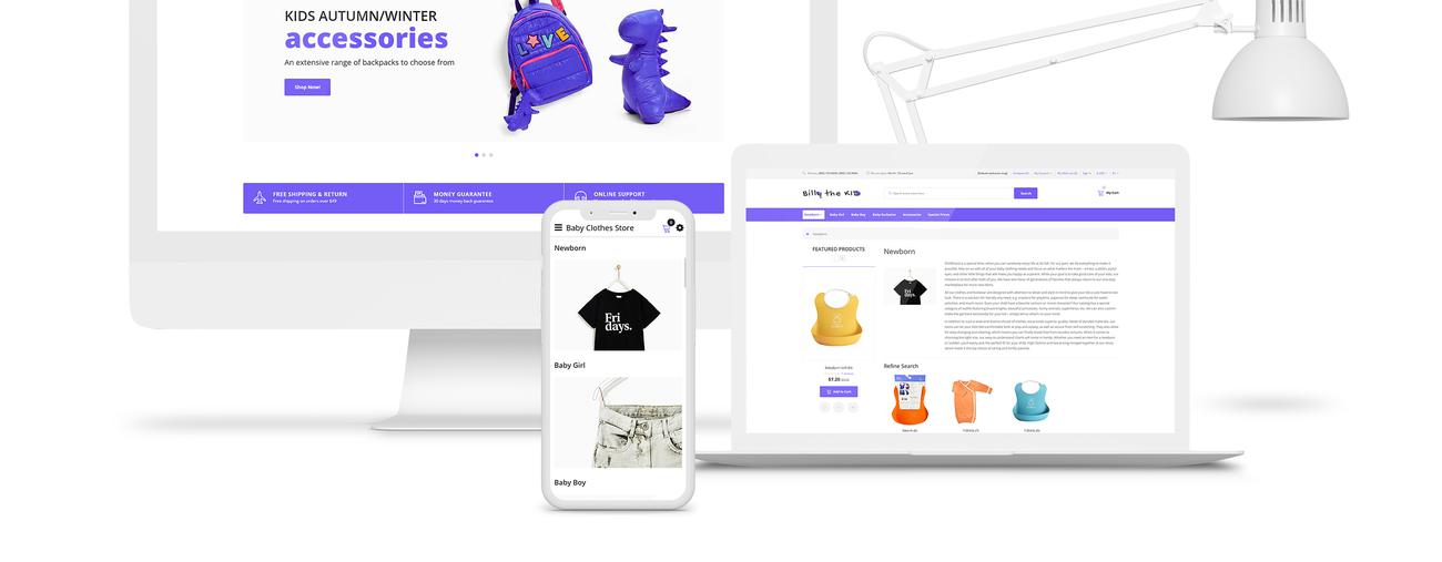 простой детский модный интернет-магазин шаблон opencart