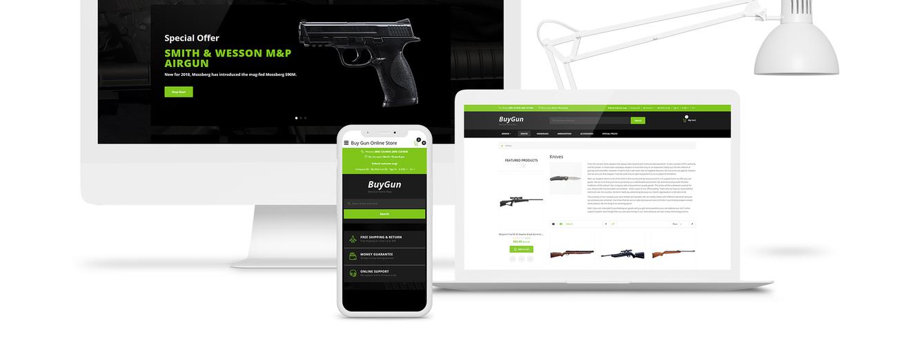 шаблон opencart магазина оружия