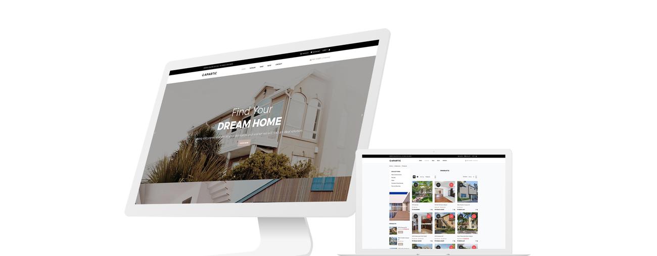 apartic недвижимость shopify тема