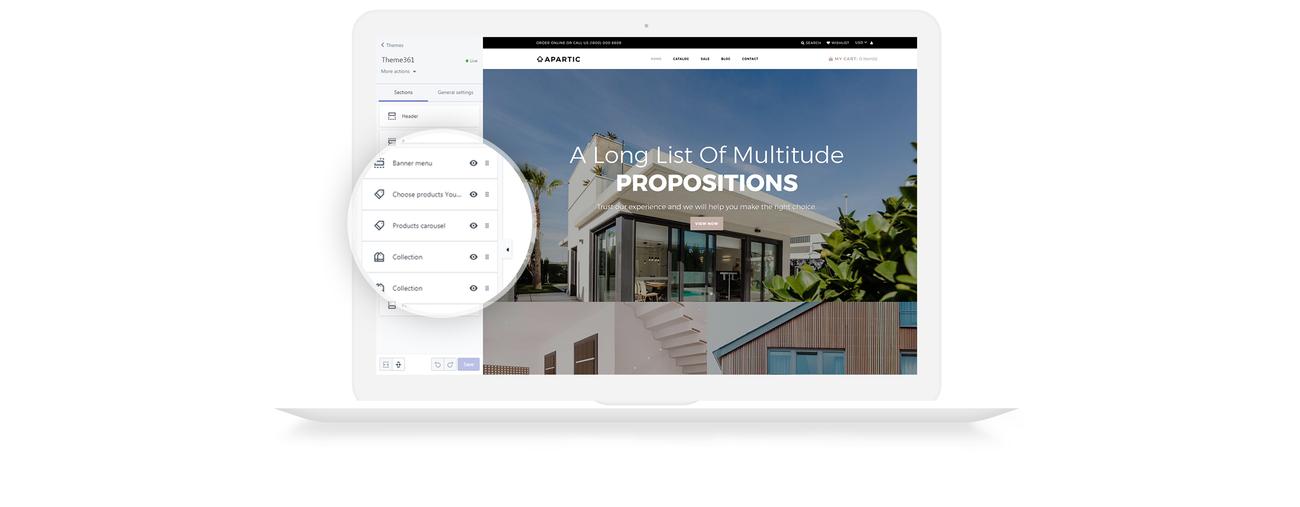 apartic недвижимость shopify тема