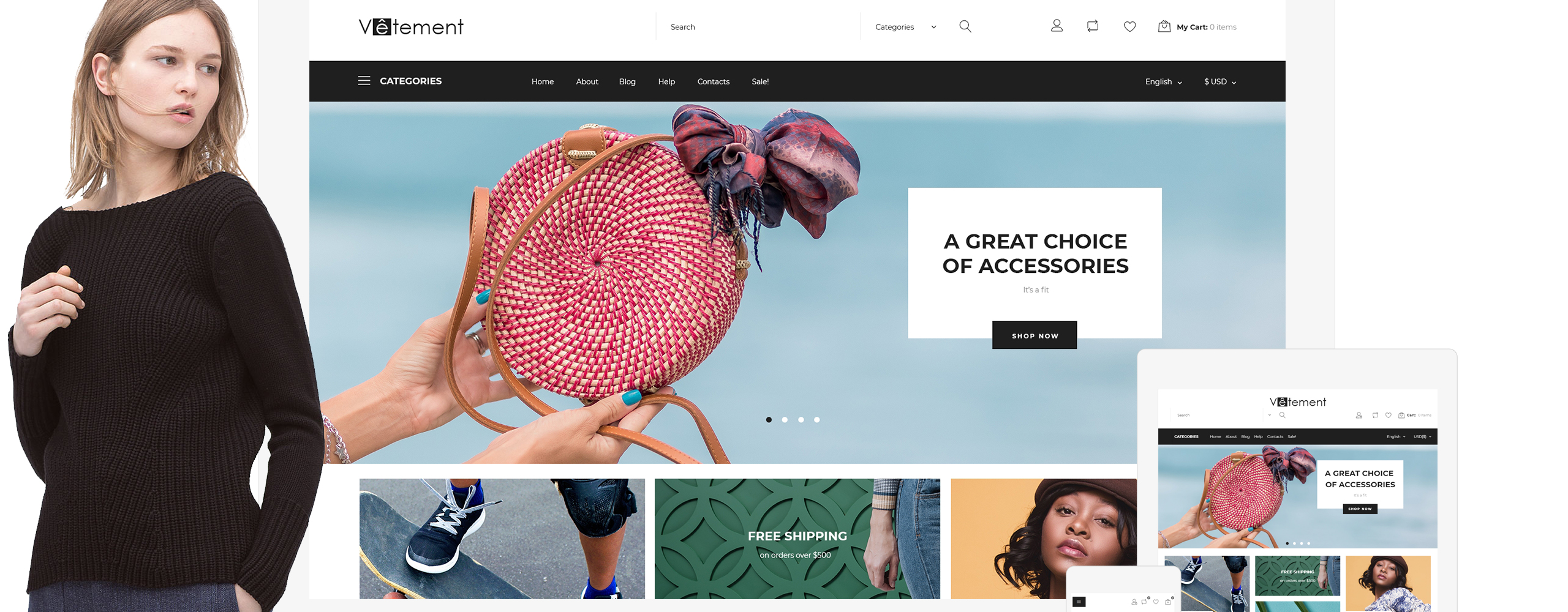 магазин одежды prestashop тема