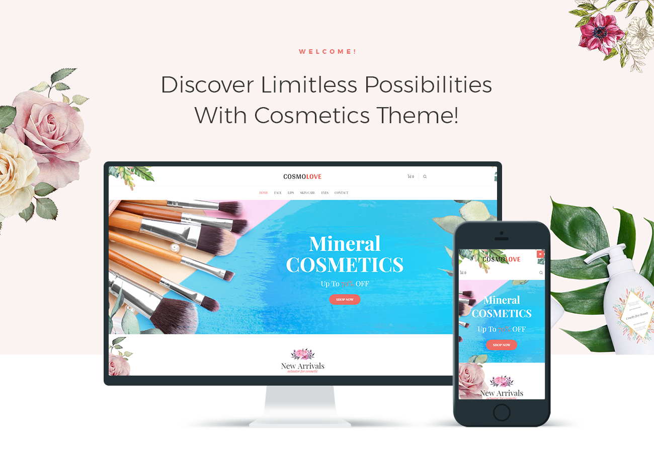магазин косметики elementor woocommerce тема