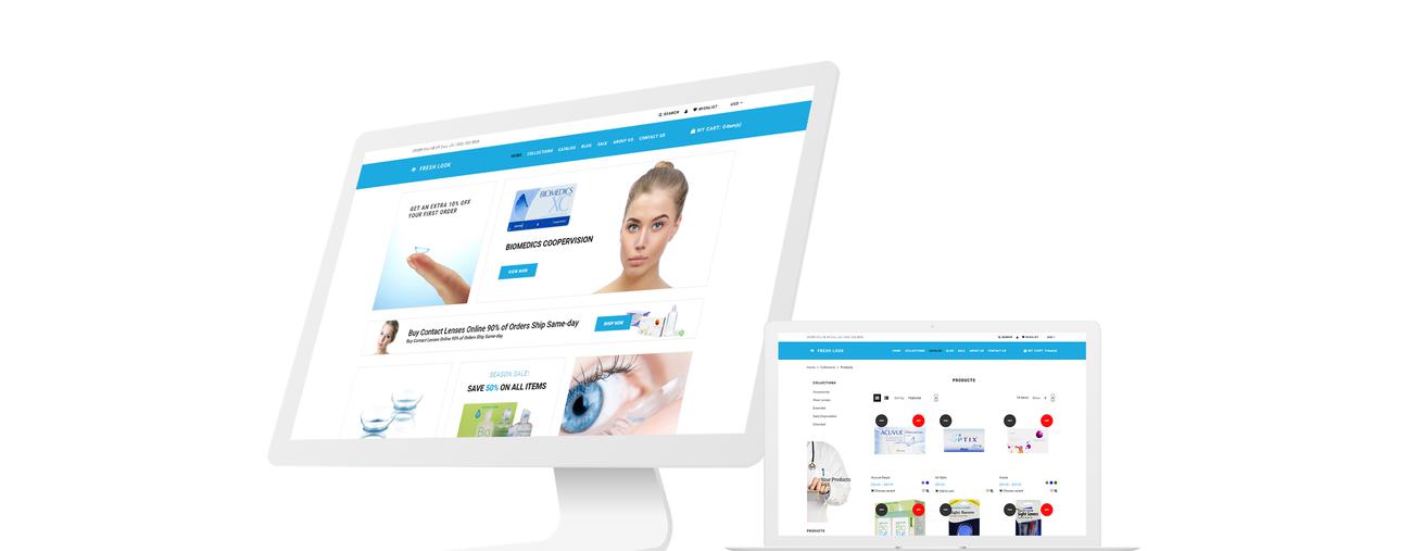магазин контактных линз shopify тема