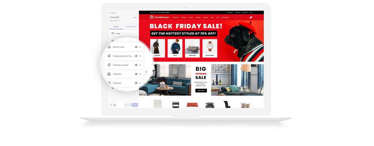оптовый магазин shopify тема