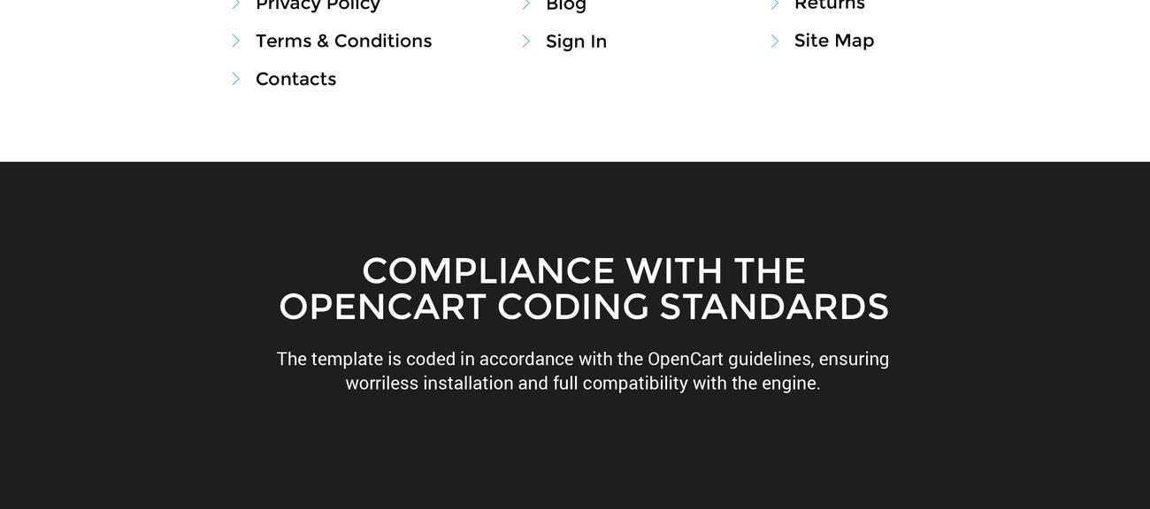гаджет шаблон opencart