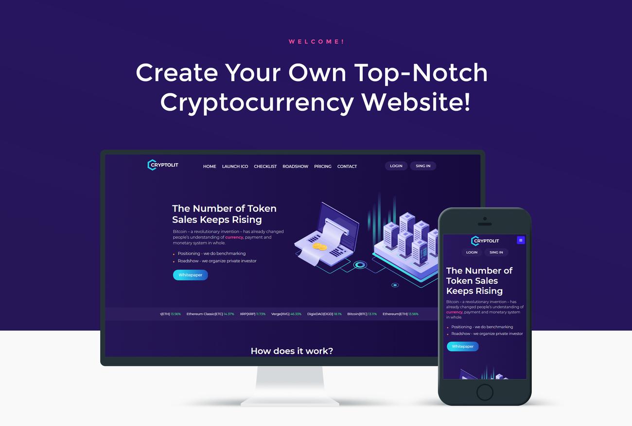 Cryptocurrency Transactions WordPress Elementor Theme