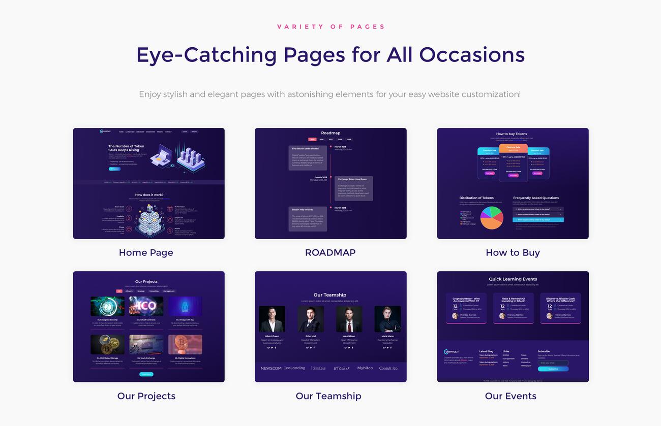 Cryptocurrency Transactions WordPress Elementor Theme