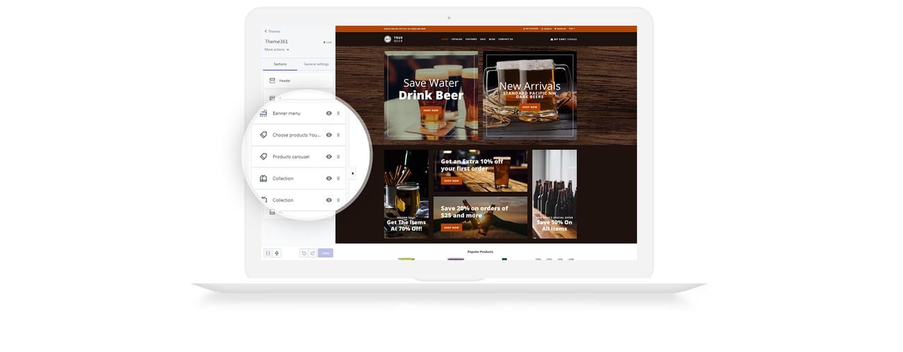 стильная функциональная тема bootstrap shopify