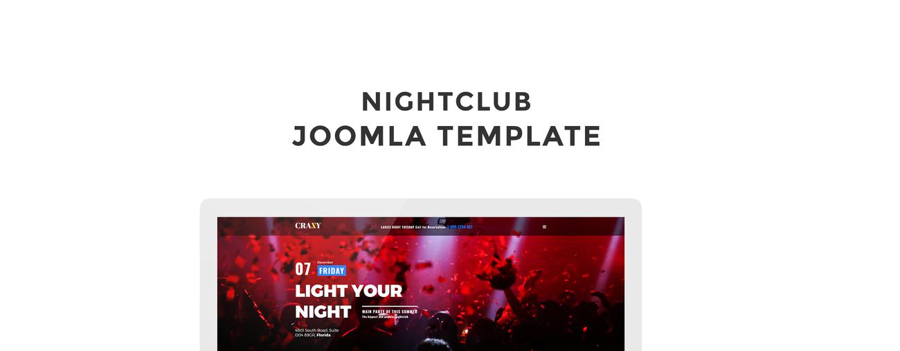 ночной клуб современный адаптивный шаблон joomla