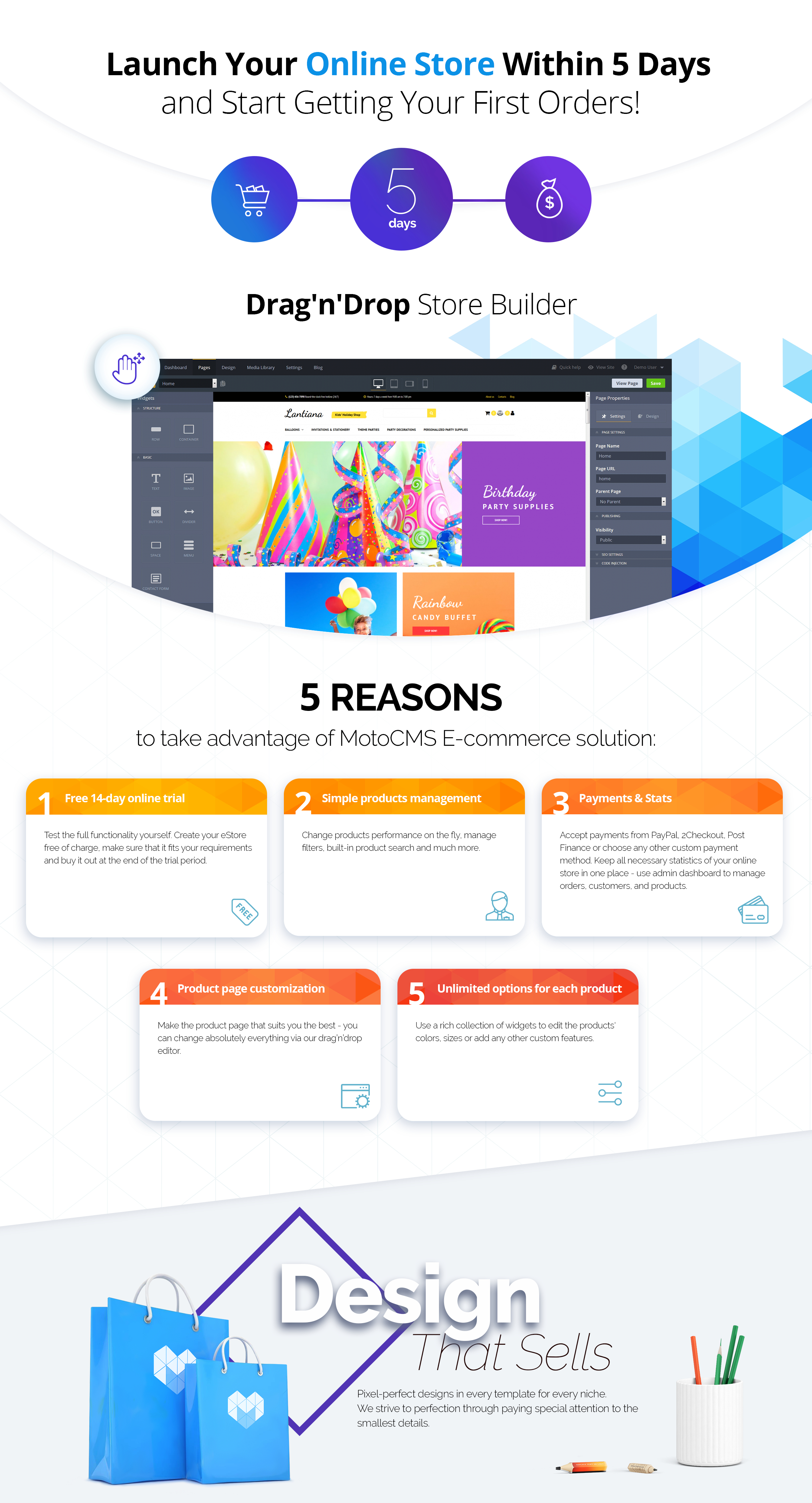 party supplies motocms ecommerce шаблон