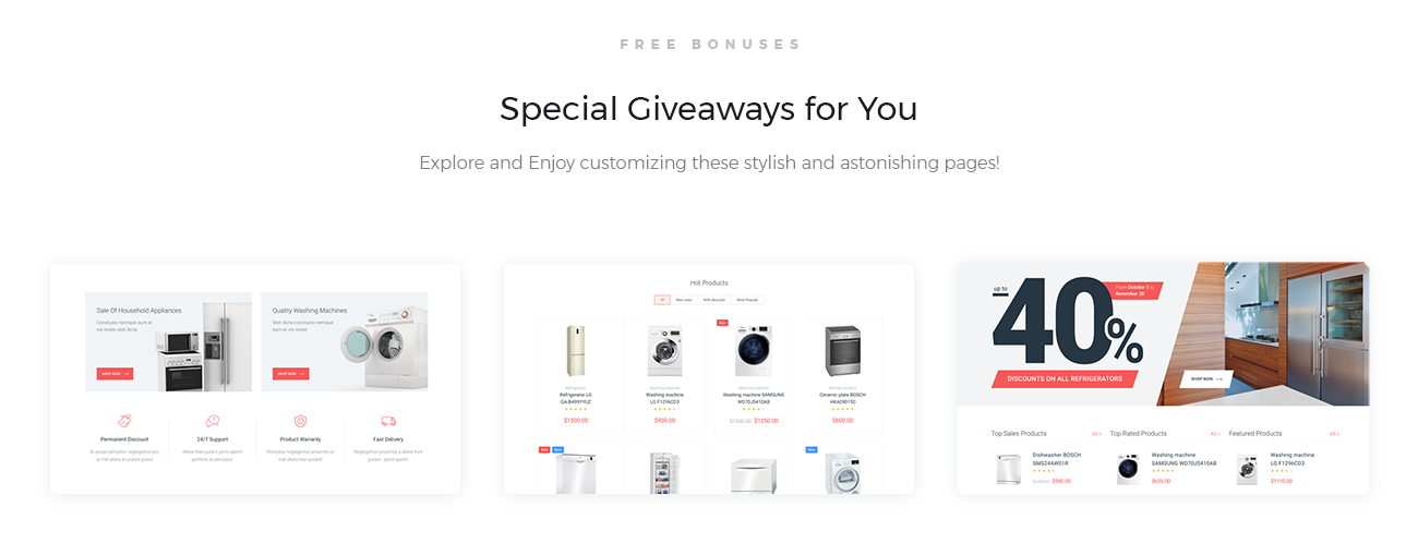 интернет-магазин бытовой техники универсальный clean elementor woocommerce theme