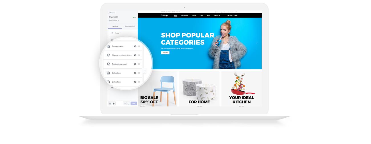 используйте чистую тему shopify