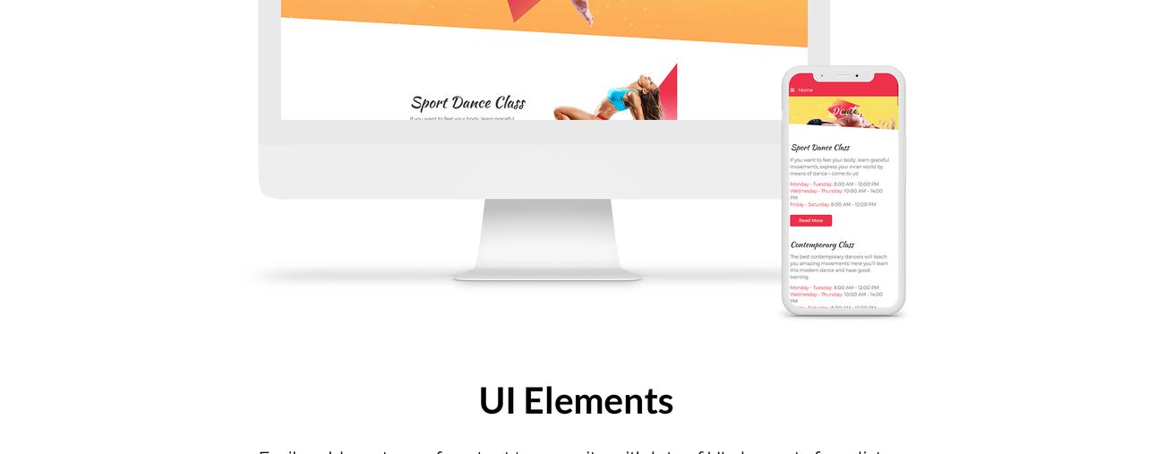 dance studio one page creative joomla шаблон