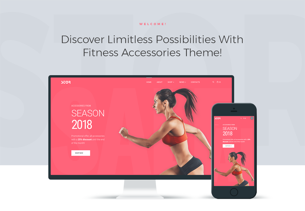 магазин аксессуаров для фитнеса универсальная классическая тема elementor woocommerce