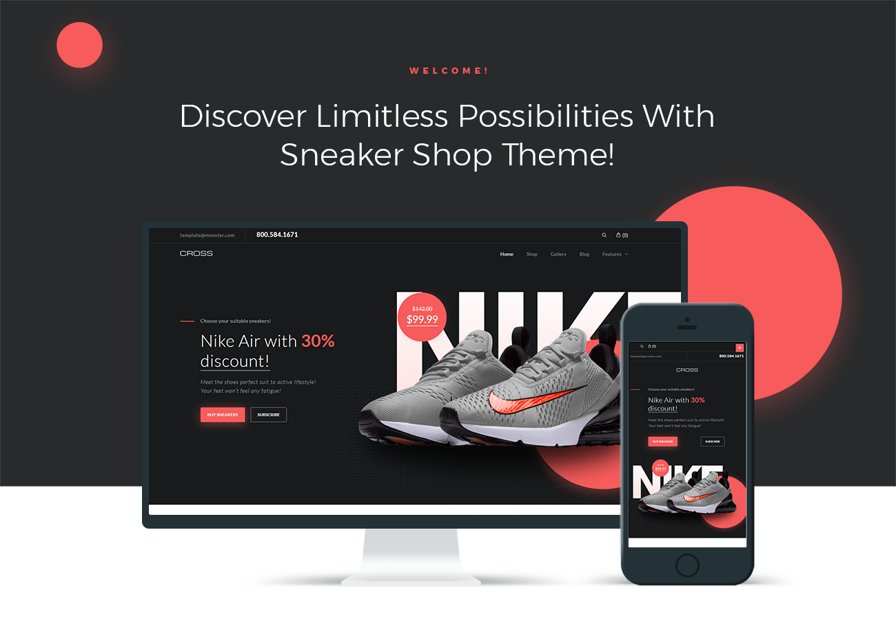 магазин спортивной и повседневной обуви elementor woocommerce theme