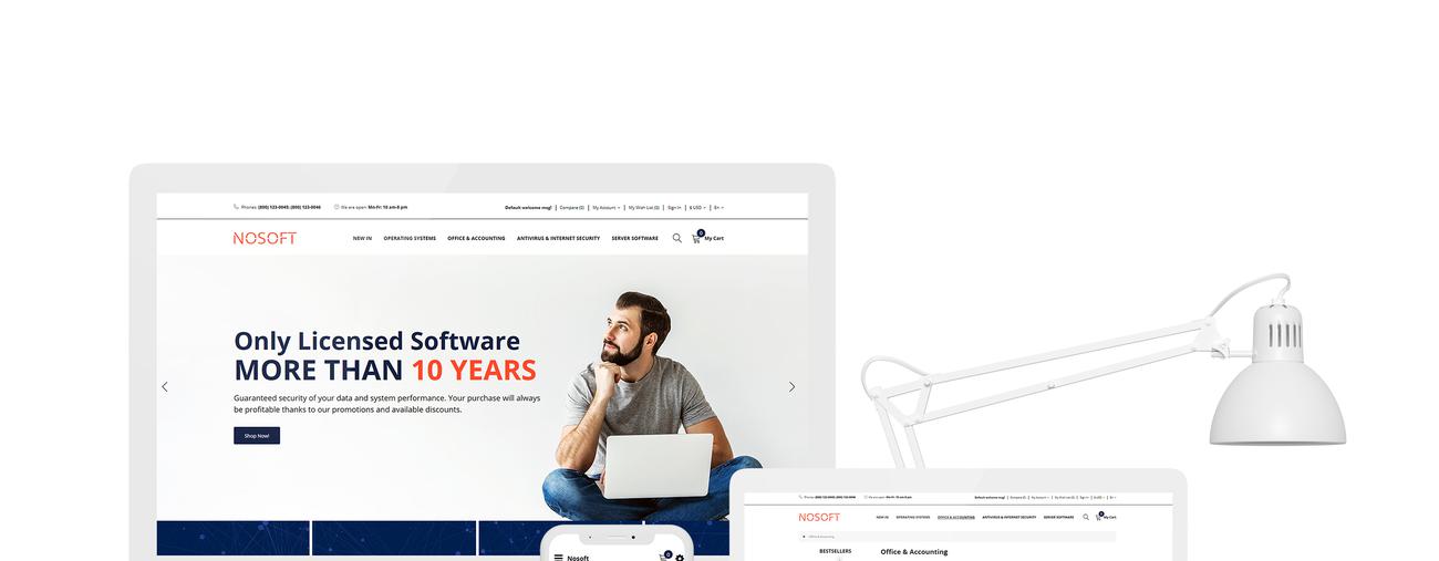 программное обеспечение parallax стильный шаблон opencart