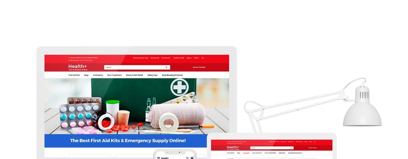 первая помощь интернет-магазин чистый шаблон opencart