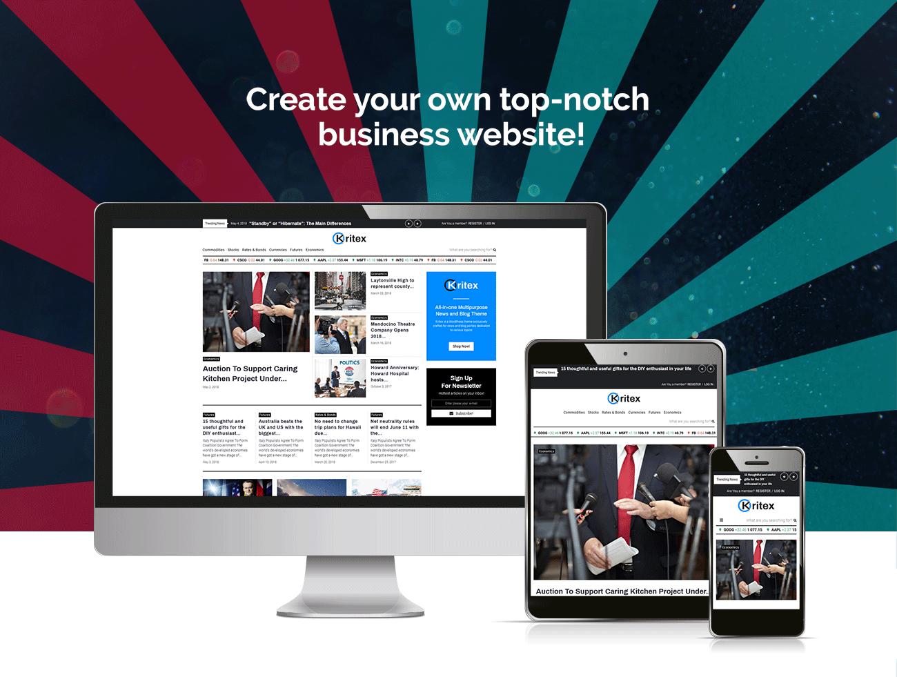корпоративный новостной блог современная тема wordpress elementor