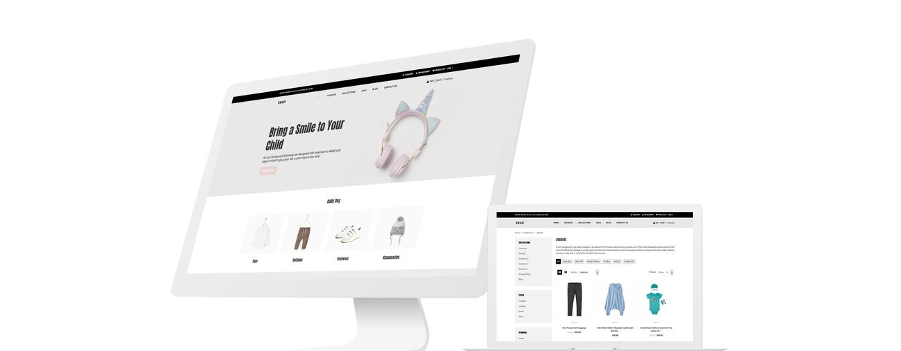 магазин детской одежды modern shopify тема
