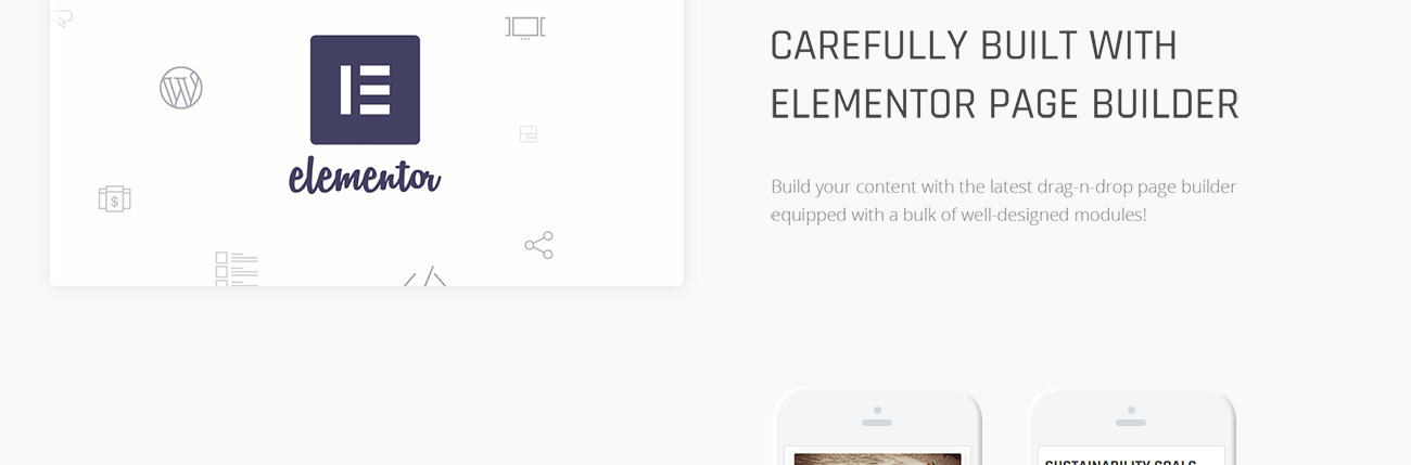 строительство многоцелевой современной темы wordpress elementor
