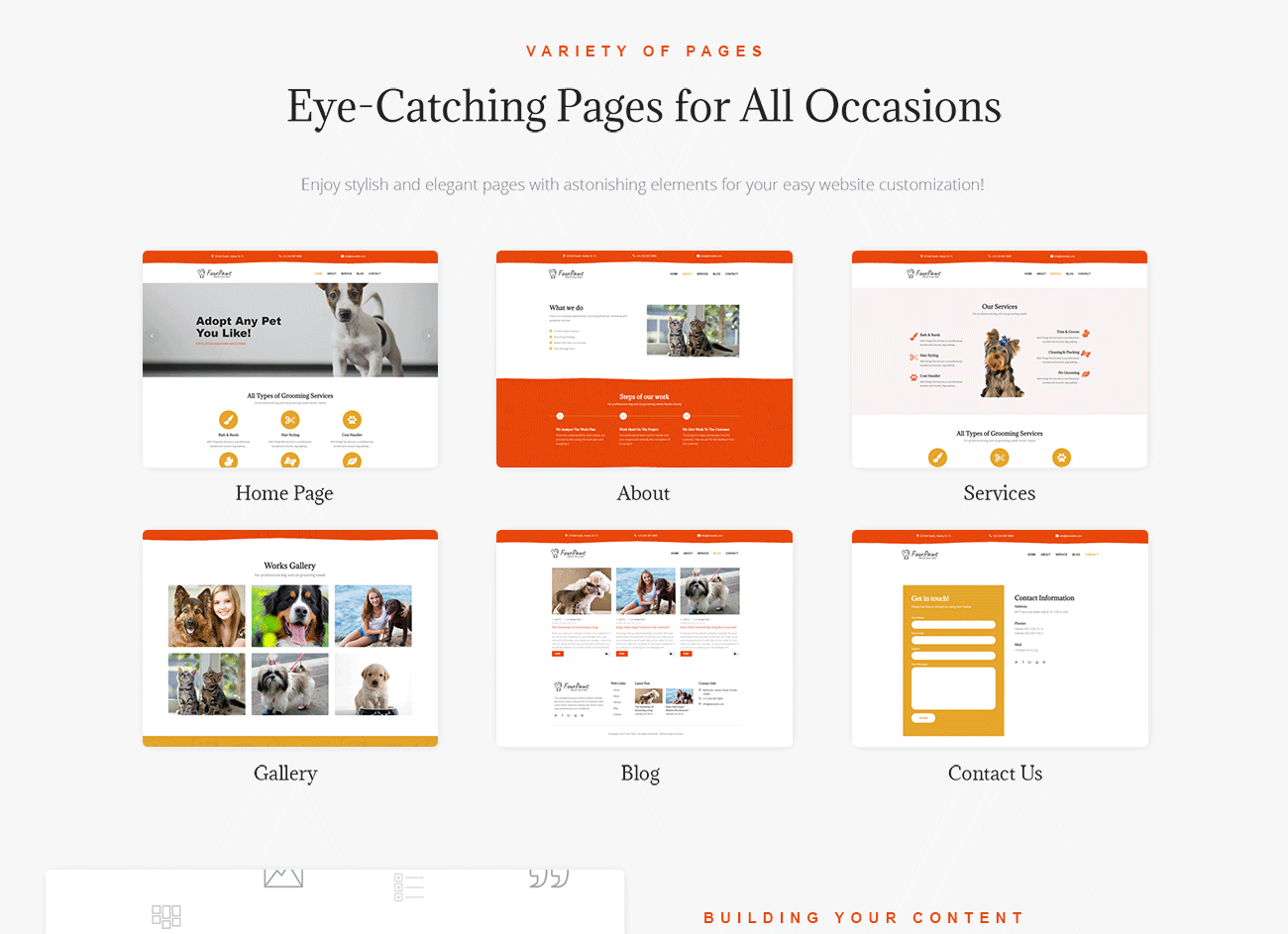 pet services многофункциональная классическая тема wordpress elementor
