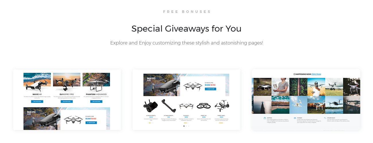 drone store ecommerce minimal elementor woocommerce theme