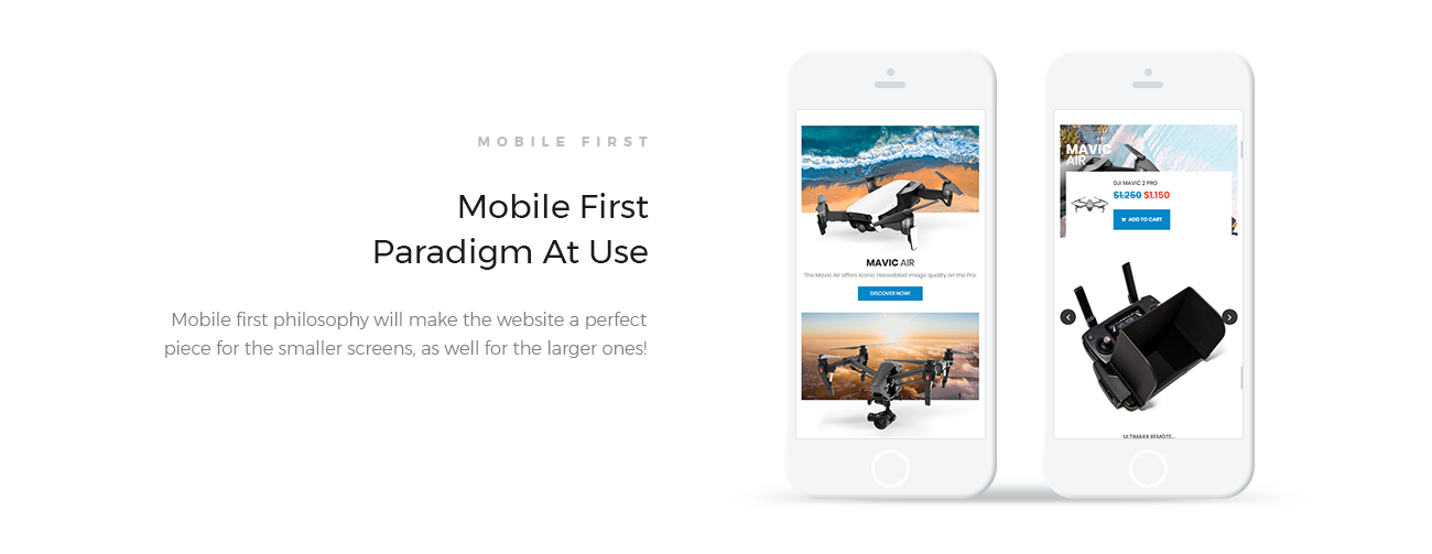 drone store ecommerce minimal elementor woocommerce theme