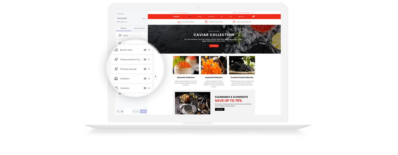 продовольственный магазин креативная тема shopify