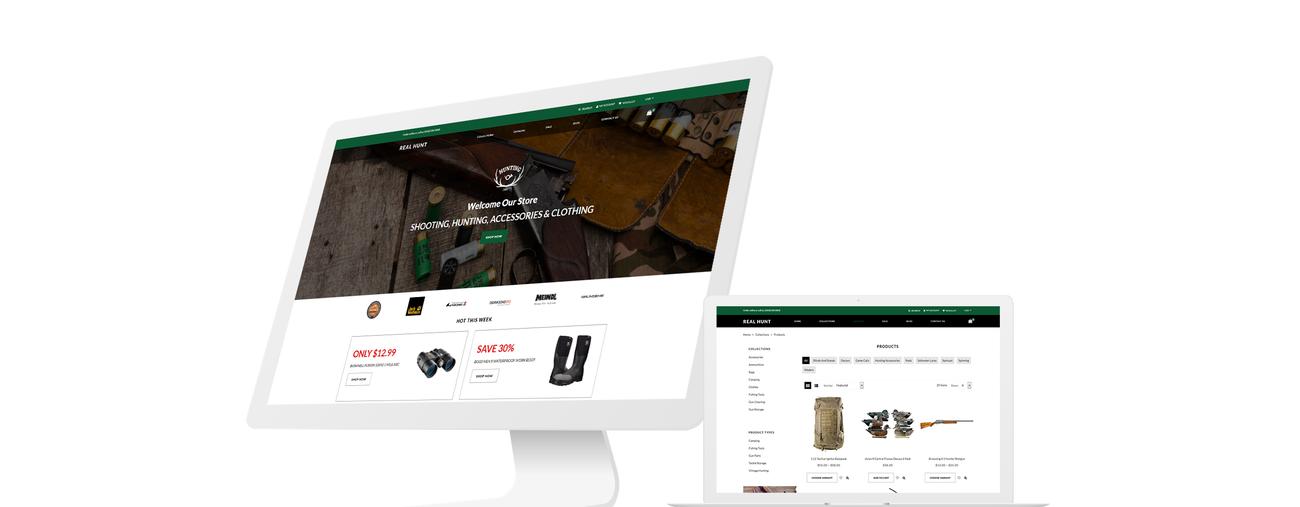 охота чистый shopify тема