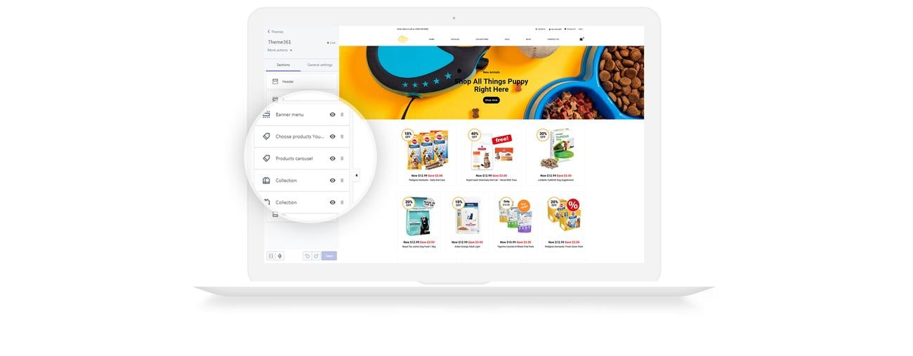 pet shop multipage многостраничная тема shopify