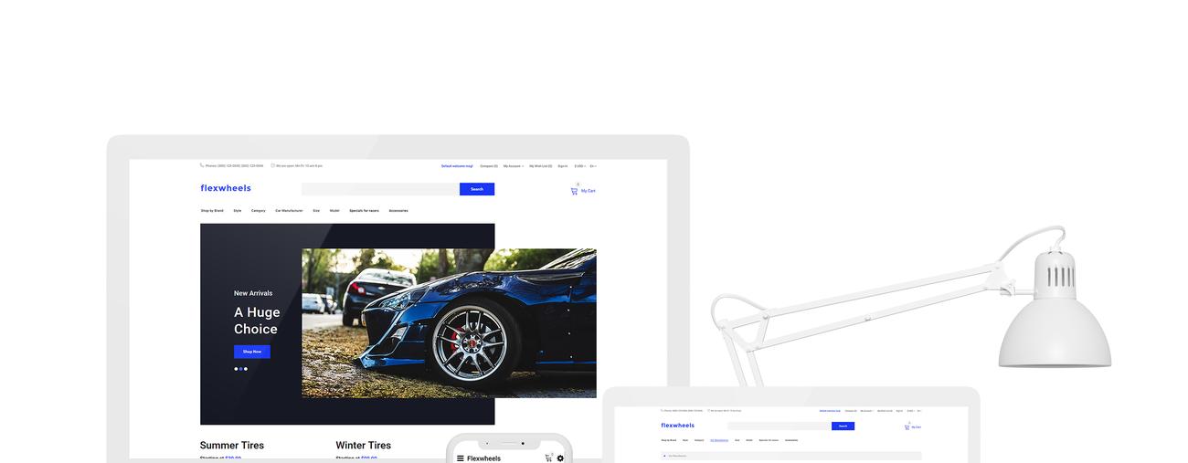 колеса и шины чистый шаблон opencart