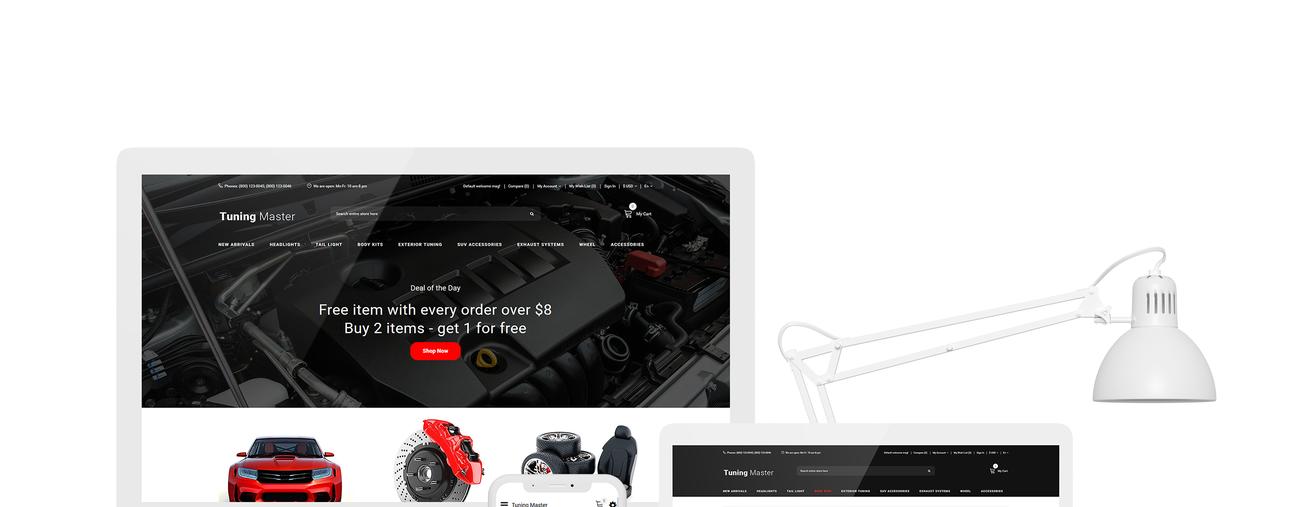тюнинг автомобилей современный шаблон opencart