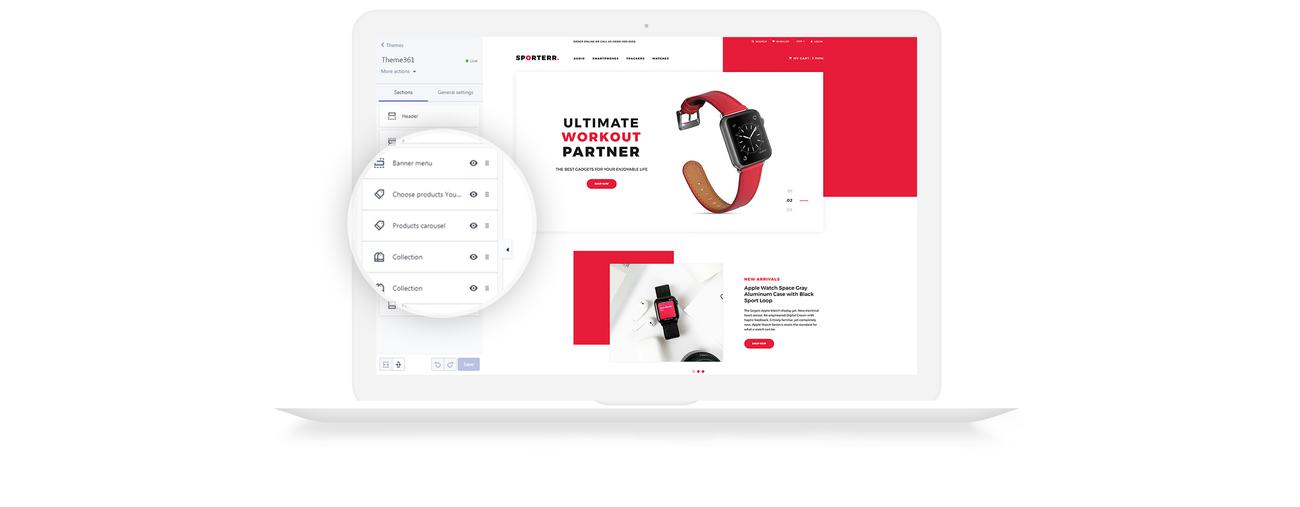 спортивный магазин clean shopify тема