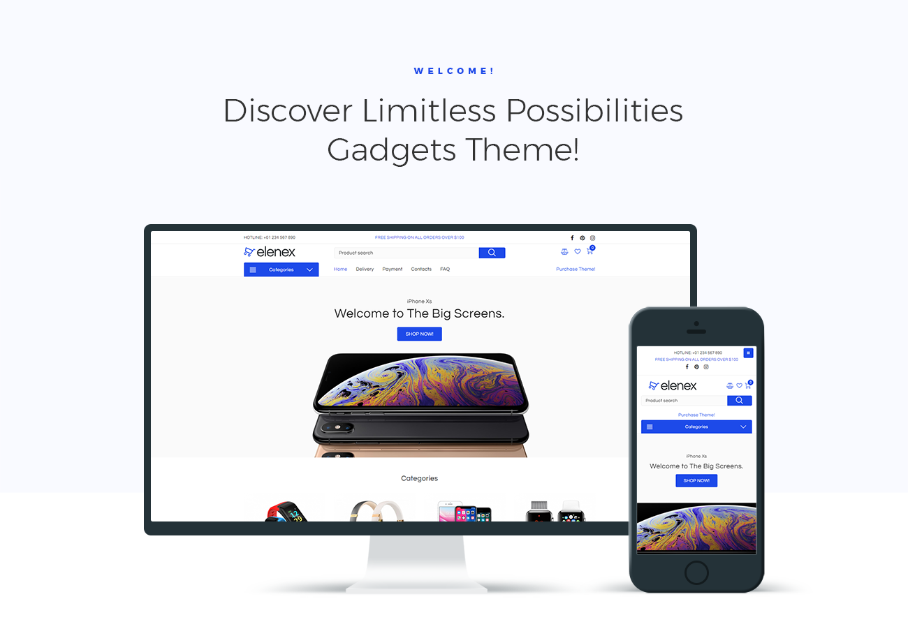 гаджеты электронная коммерция классическая тема elementor woocommerce