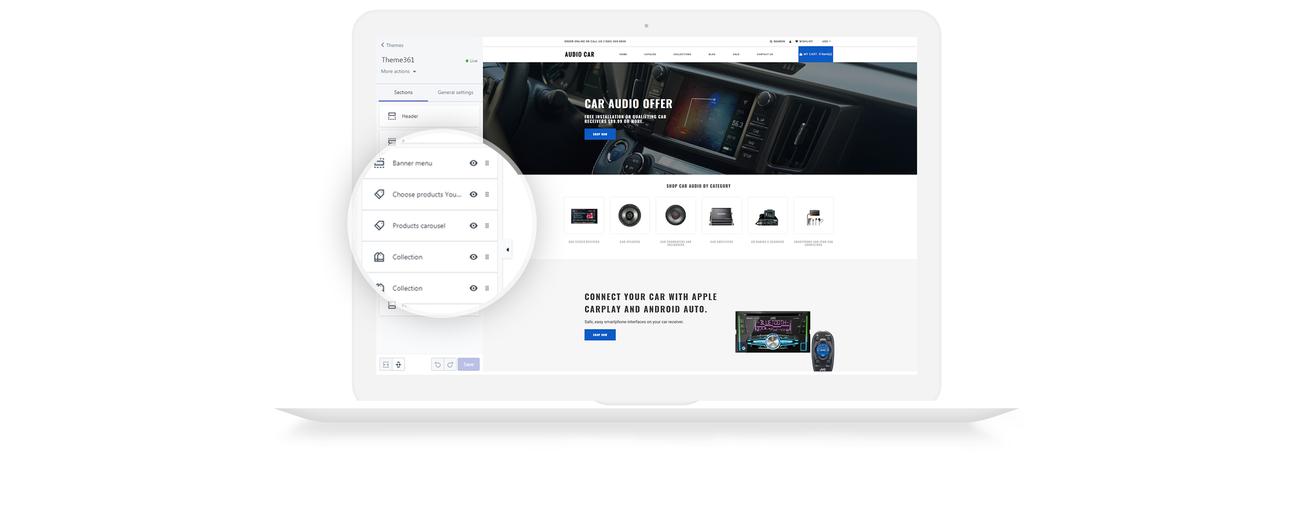 автомобильная аудиосистема многостраничная современная тема shopify