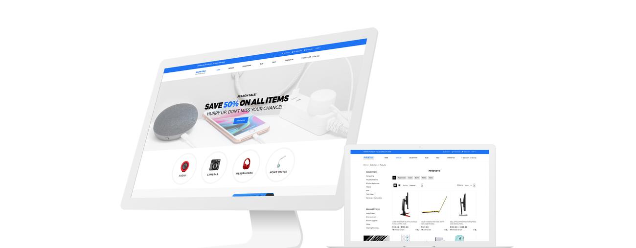 электроника и гаджеты многостраничная тема shopify