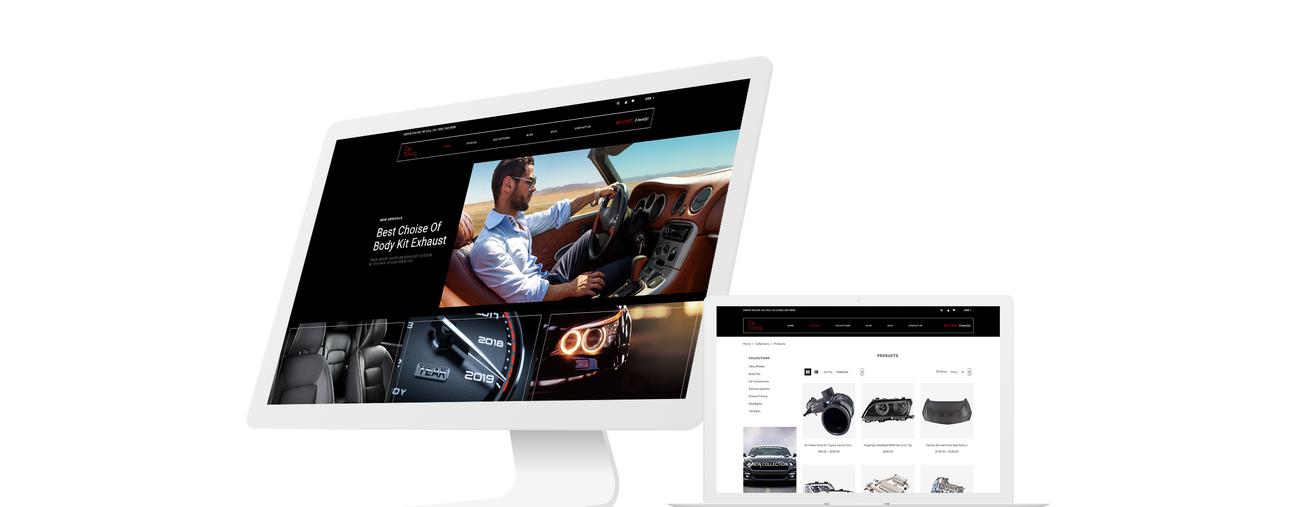 тюнинг автомобилей многостраничная современная тема shopify