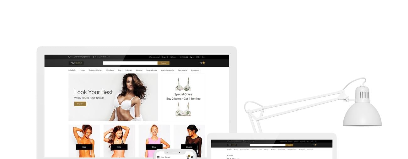белье многостраничный элегантный шаблон opencart