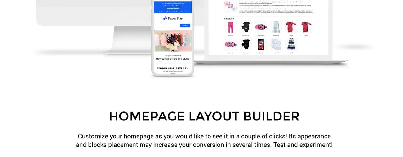 детский модный магазин чистый шаблон opencart