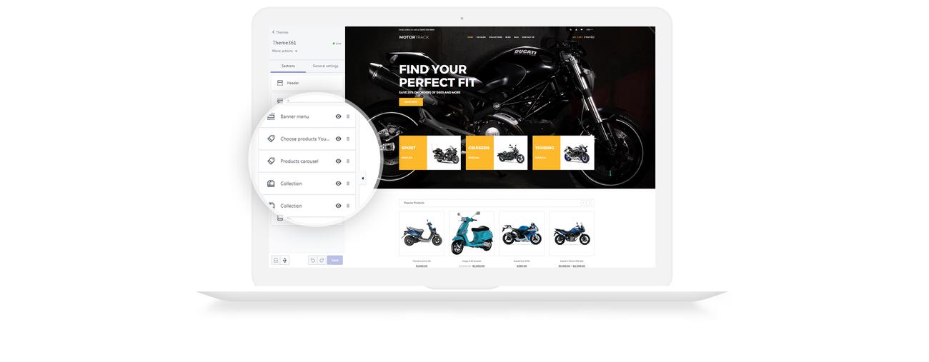 мотоцикл многостраничная современная тема shopify