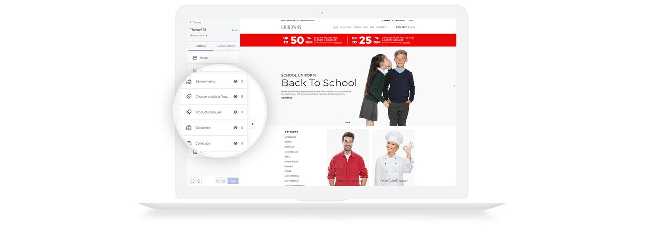 uniform store clean shopify theme