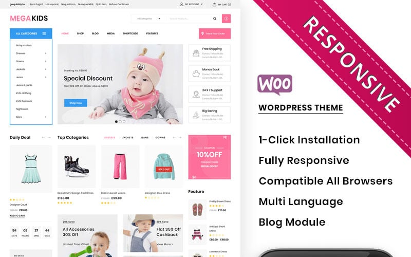 тема мега магазин игрушек woocommerce