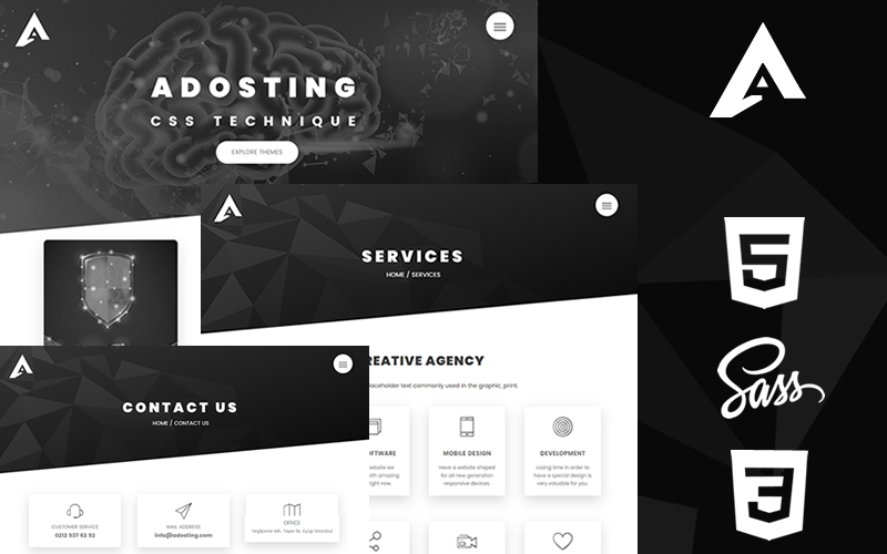 adosting creative html5 &amp; css3 отзывчивый тематический шаблон сайта