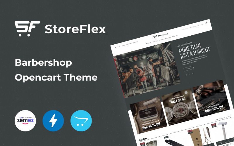 storeflex barbershop online template шаблон opencart