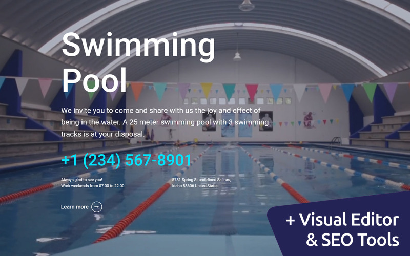 шаблон swimming pool moto cms 3