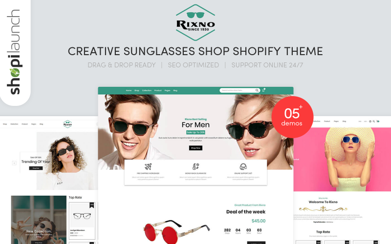 креативный магазин солнцезащитных очков shopify тема