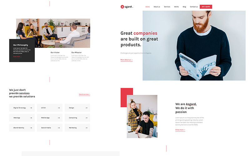 asgard agency html шаблон целевой страницы